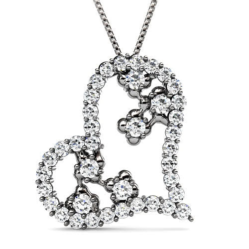 Rare 1.30 CT Round Cut Diamond Heart Pendant in 14KT White Gold - Primestyle.com