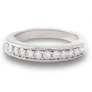 Rare 1.60 CT Round Cut Diamond Wedding Band in 14 KT White Gold