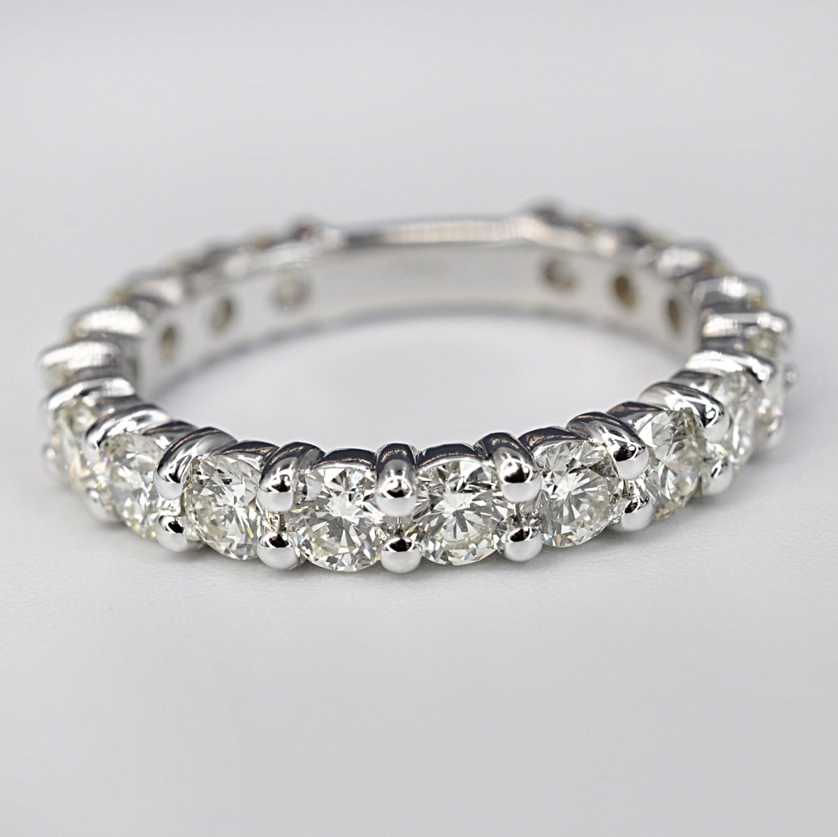 Reduced 2.90 CT Round Cut Diamond Wedding Band in 14KT White Gold