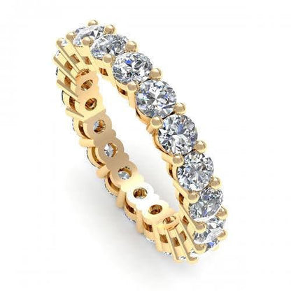 Running Out 2.00 CT Round Cut Diamond Eternity Ring in 14 KT Yellow Gold - Primestyle.com