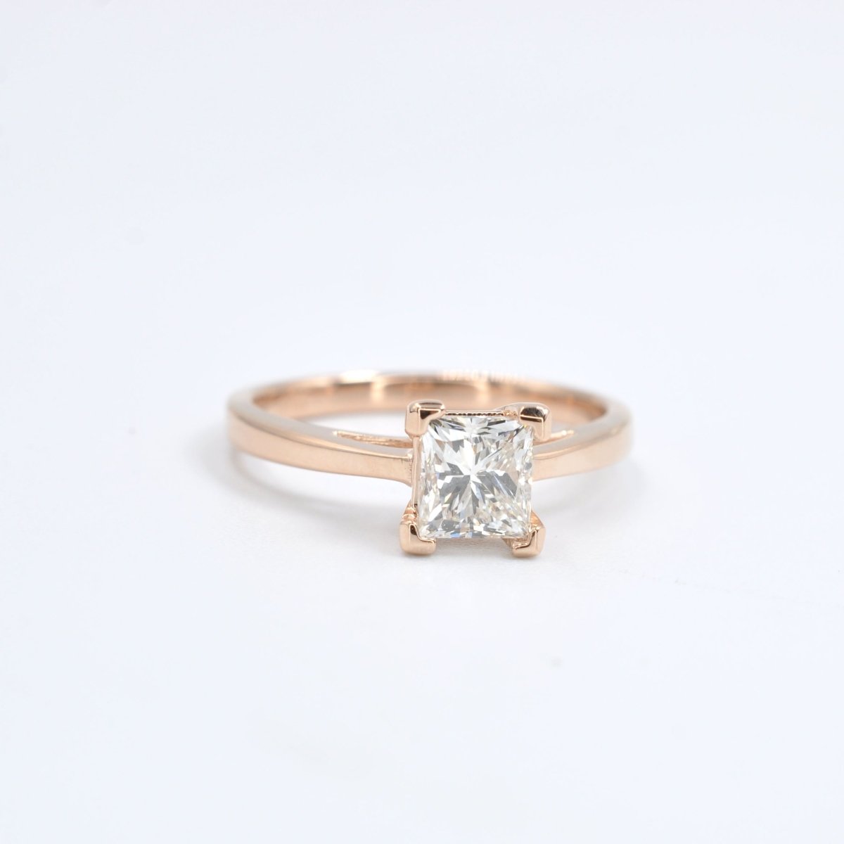 Selected 1.00CT Princess Cut Diamond Solitaire Ring in 14KT Rose Gold