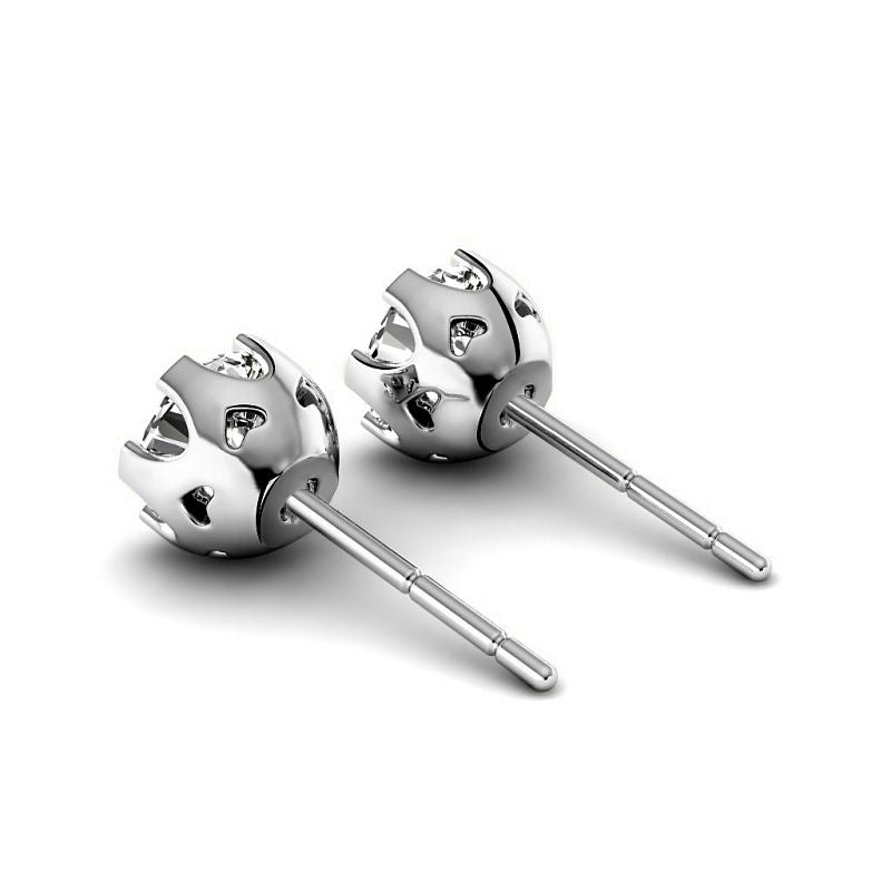 Six-Prong 0.60-5.00 CT Round Cut Lab Grown Diamonds - Stud Earrings - Primestyle.com