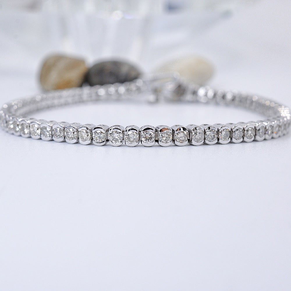 Sophisticated 3.50CT Round Cut Diamond Tennis Bracelet in 14KT White Gold - Primestyle.com