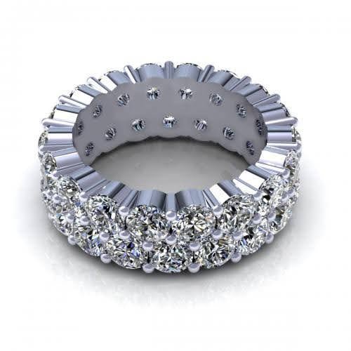 Sparkling 3.00 CT Round Cut Diamond Eternity Ring in 14KT White Gold - Primestyle.com