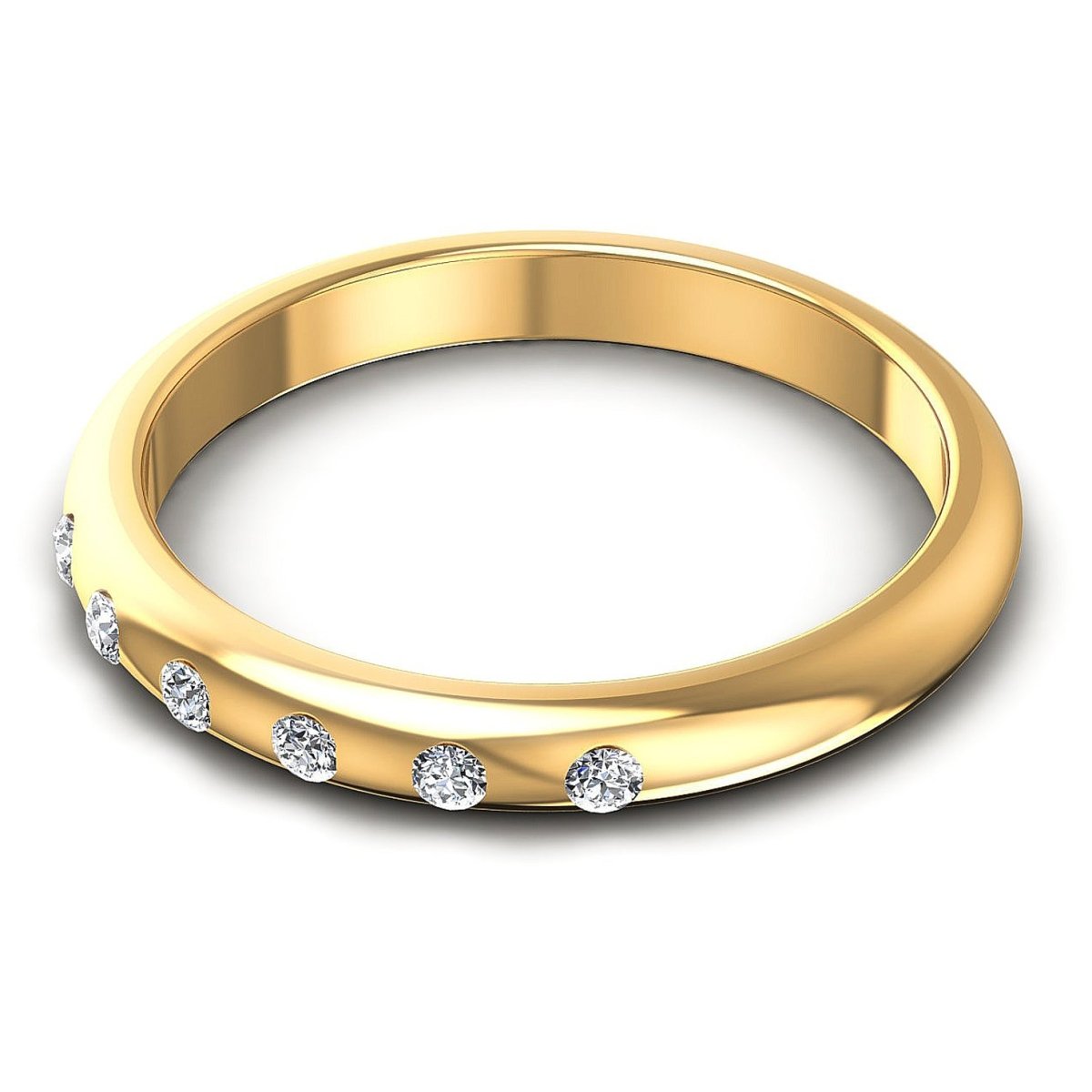 Special 0.10CT Round Cut Diamond Wedding Band in 14KT Yellow Gold