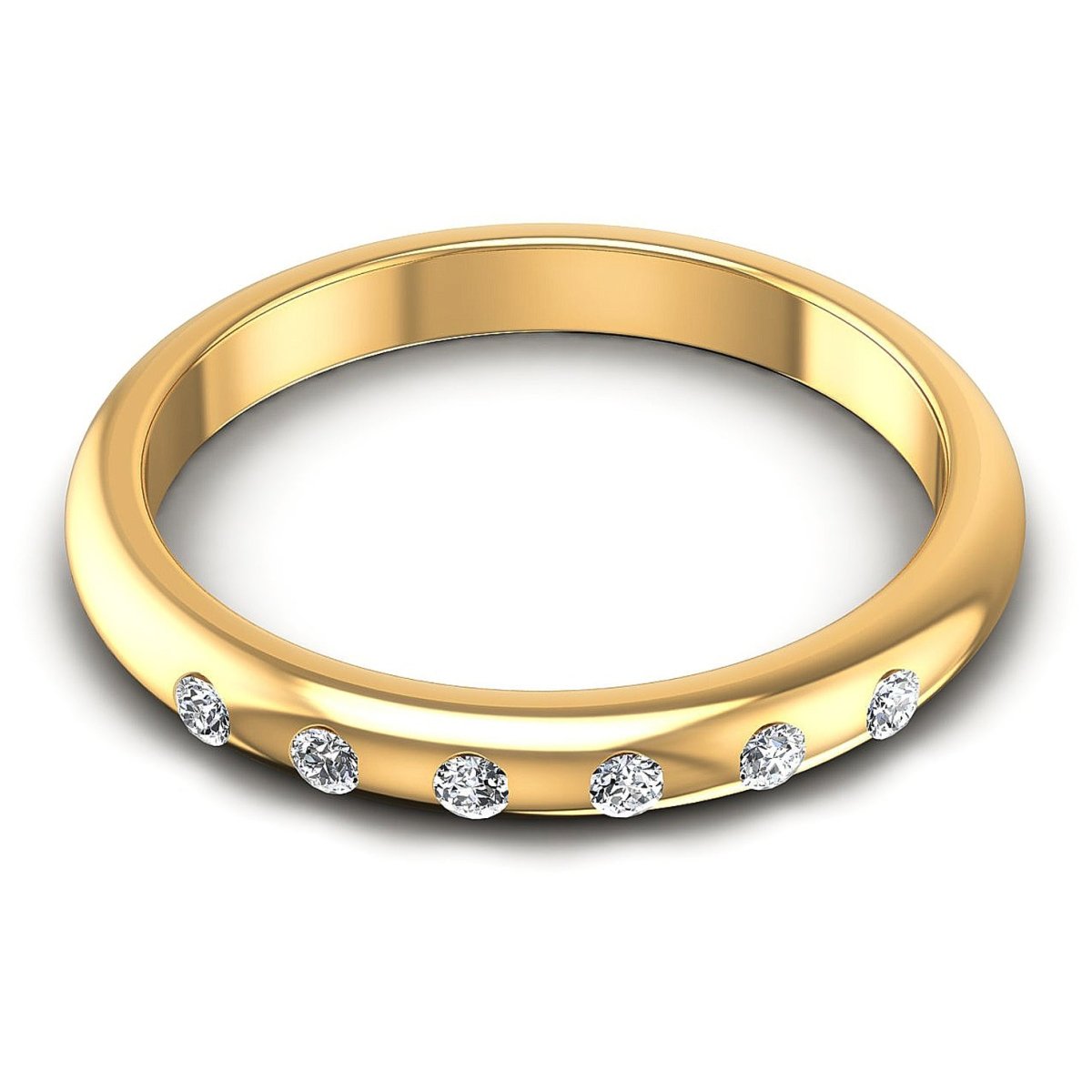 Special 0.10CT Round Cut Diamond Wedding Band in 14KT Yellow Gold - Primestyle.com