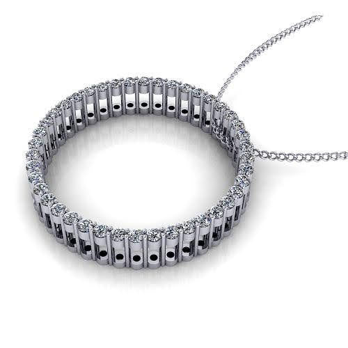 Special 0.45 CT Round Cut Diamond Pendant in 18KT White Gold - Diamond Pendant