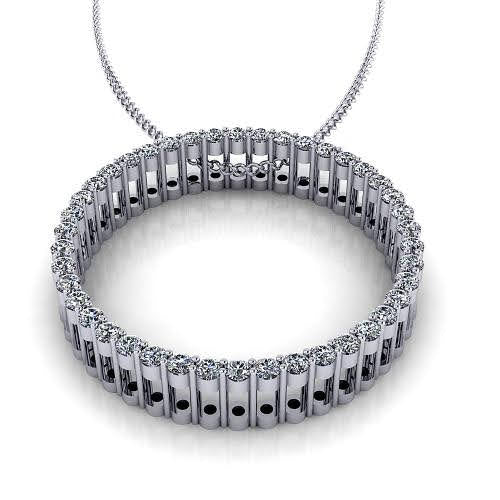 Special 0.45 CT Round Cut Diamond Pendant in 18KT White Gold - Diamond Pendant