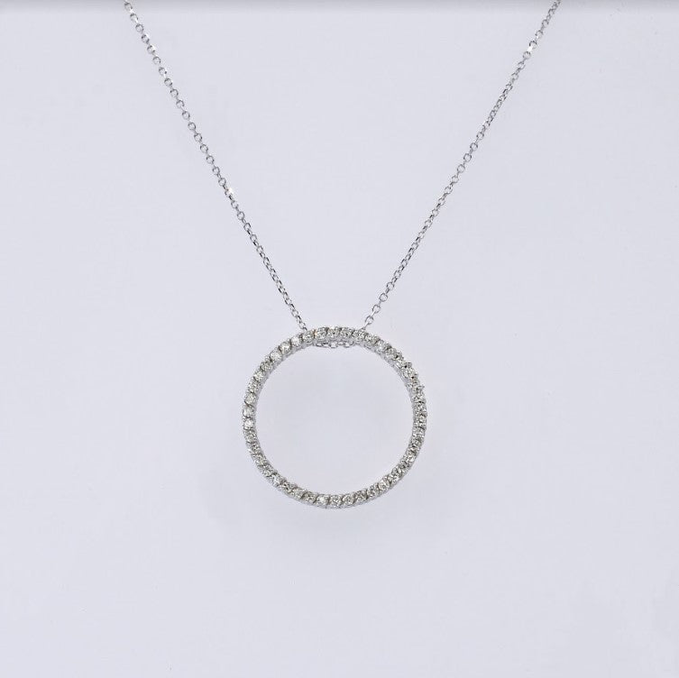 Special 0.45 CT Round Cut Diamond Pendant in 18KT White Gold - Diamond Pendant