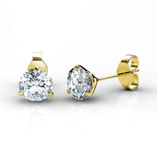 Special 0.80CT Round Cut Diamond Stud Earrings in 14KT Yellow Gold - Primestyle.com