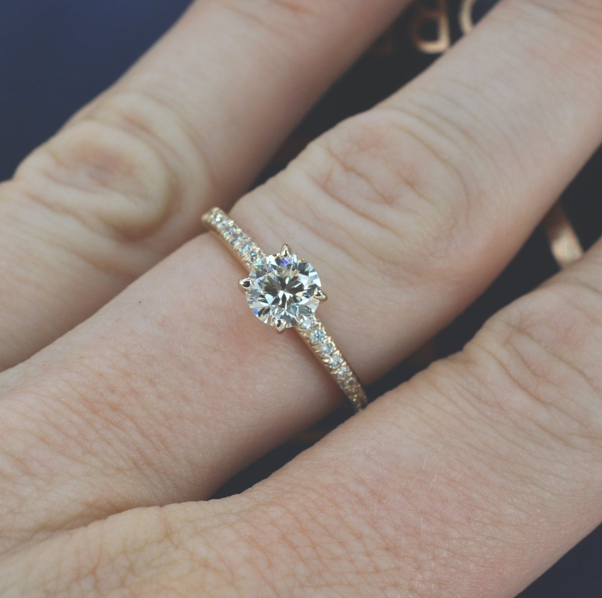 Special 1.00 CT Round Cut Diamond Engagement Ring in 14KT Yellow Gold - Primestyle.com