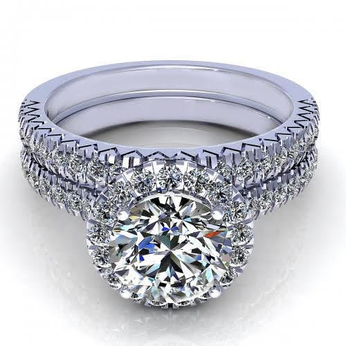 Special 1.25 CT Round Cut Diamond Bridal Set in 14KT White Gold - Primestyle.com