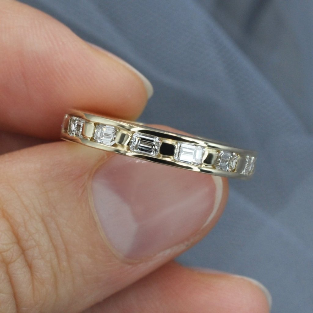 Stunning 2.50 CT Emerald Cut Diamond Eternity Ring in 14KT Yellow Gold - Primestyle.com
