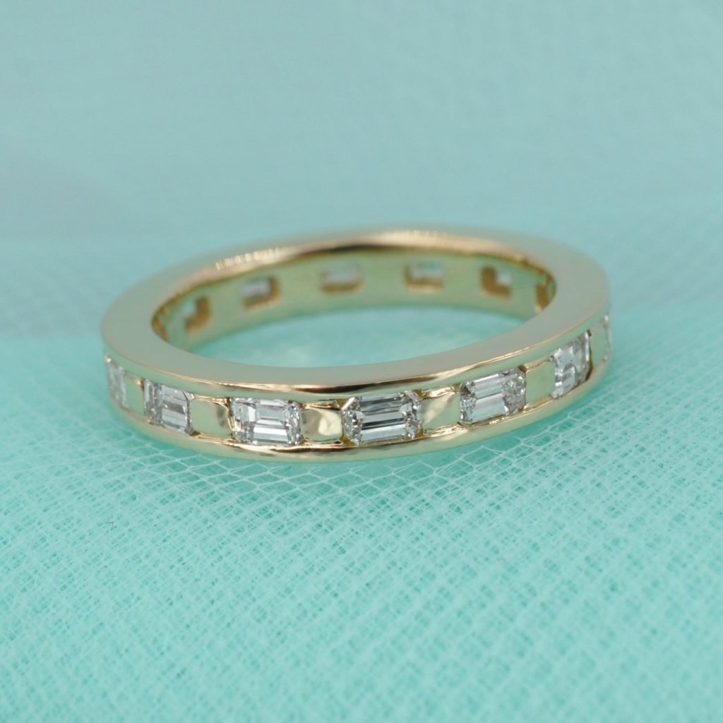 Stunning 2.50 CT Emerald Cut Diamond Eternity Ring in 14KT Yellow Gold - Primestyle.com