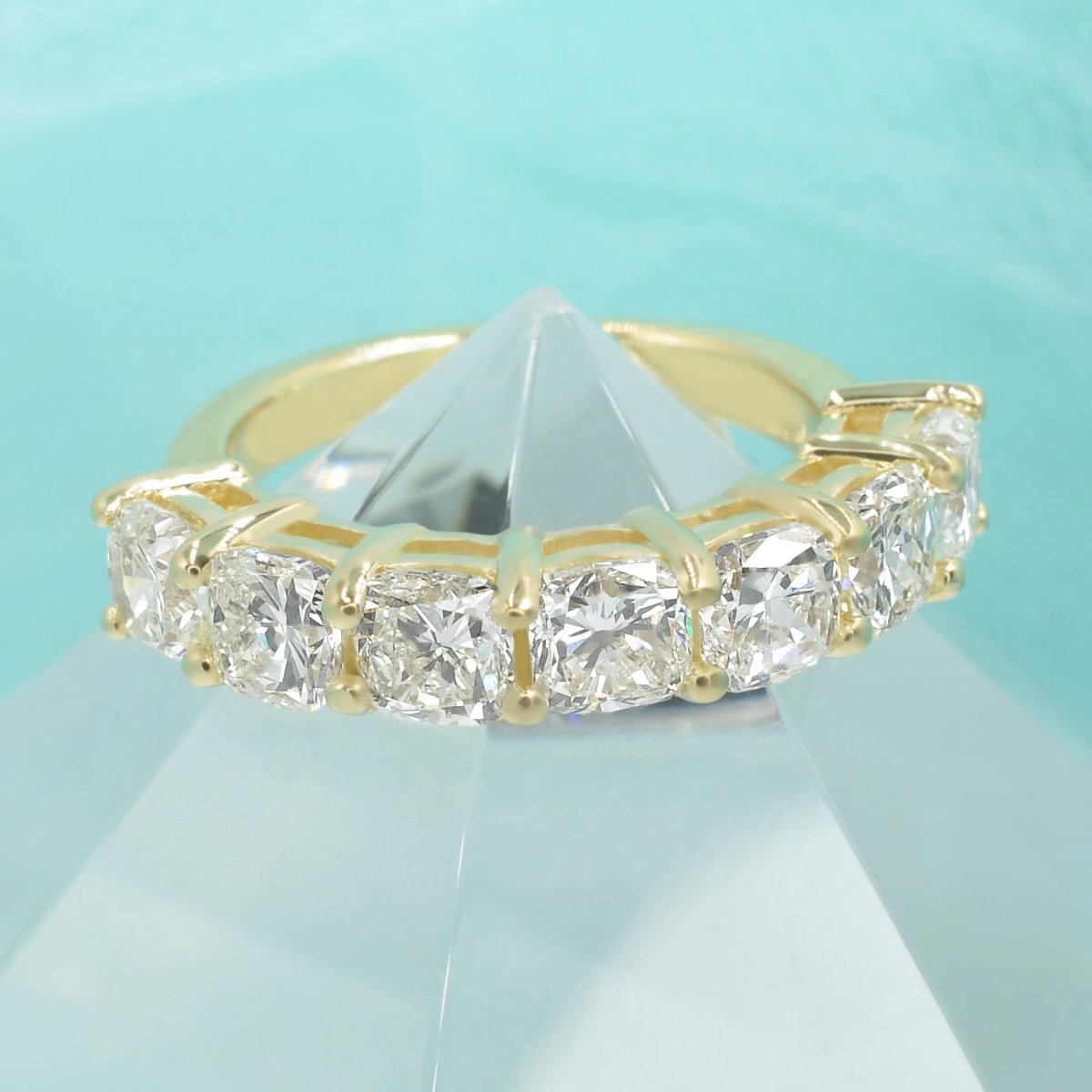 Stunning 3.75CT Cushion Cut Diamond Wedding Ring in 18KT Yellow Gold - Primestyle.com