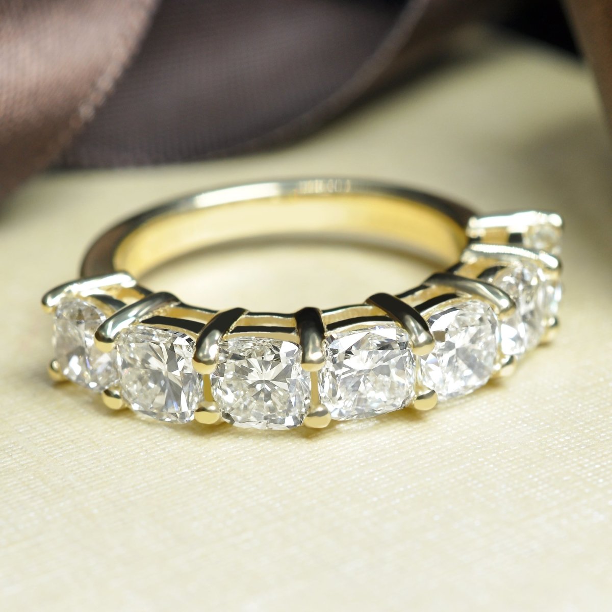 Stunning 3.75CT Cushion Cut Diamond Wedding Ring in 18KT Yellow Gold - Primestyle.com