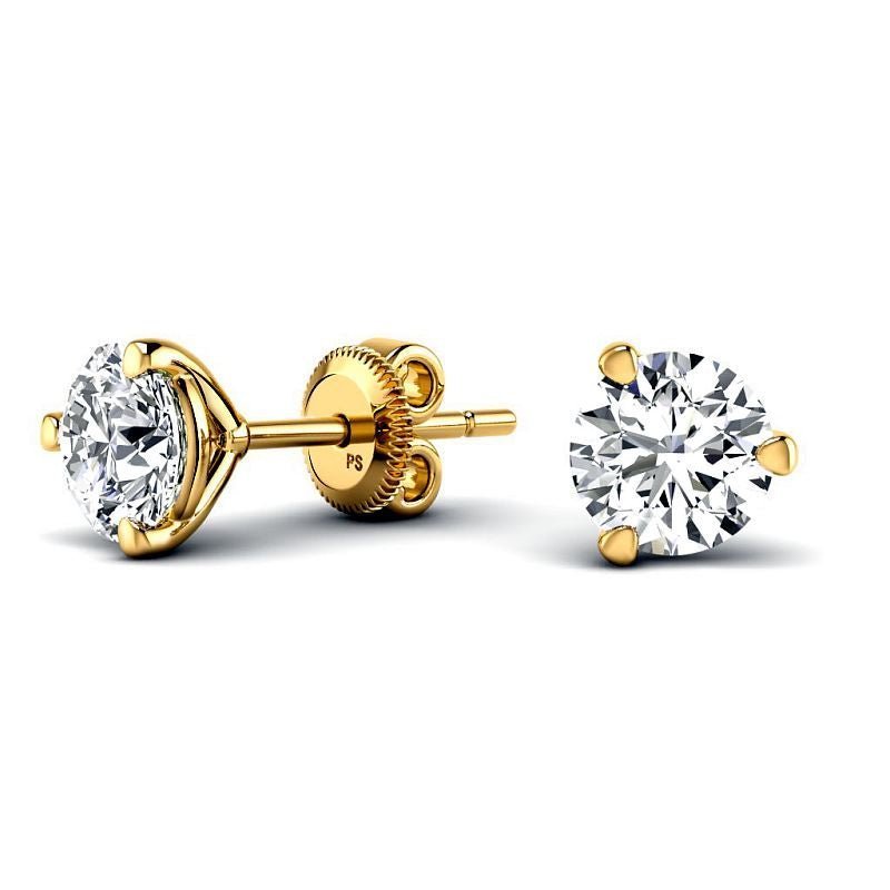 Three-Prong Martini 0.60-5.00 CT Round Cut Lab Grown Diamonds - Stud Earrings