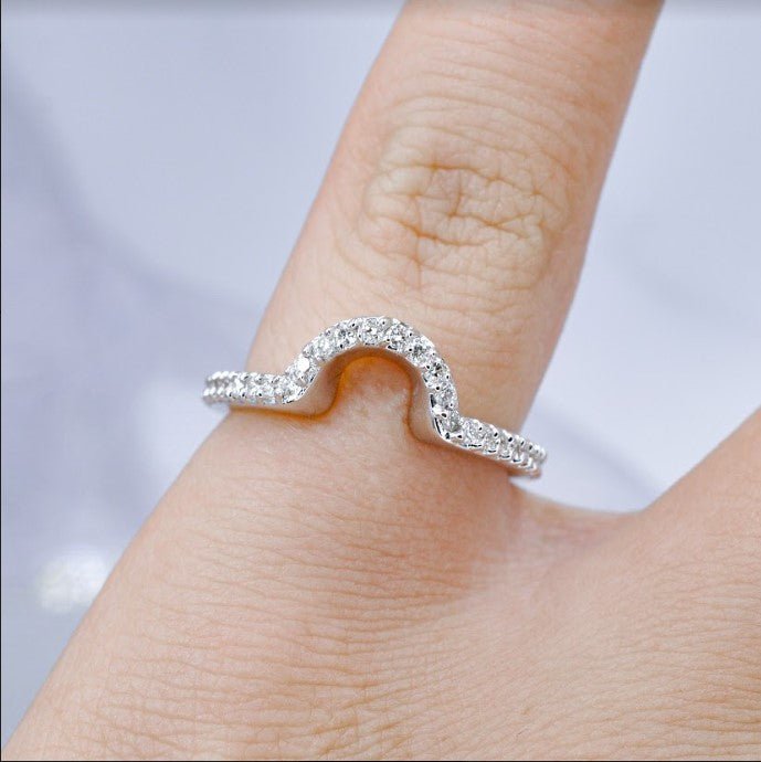 Unique 0.35 CT Round Cut Diamond Wedding Ring in 14 KT White Gold - Primestyle.com