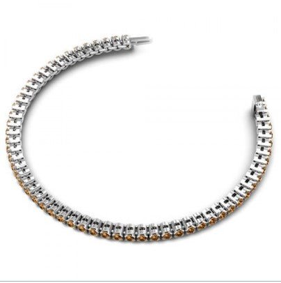 Unique 5.25CT Round Cut Chocolate Natural Diamond Tennis Bracelet in 14KT White Gold - Primestyle.com