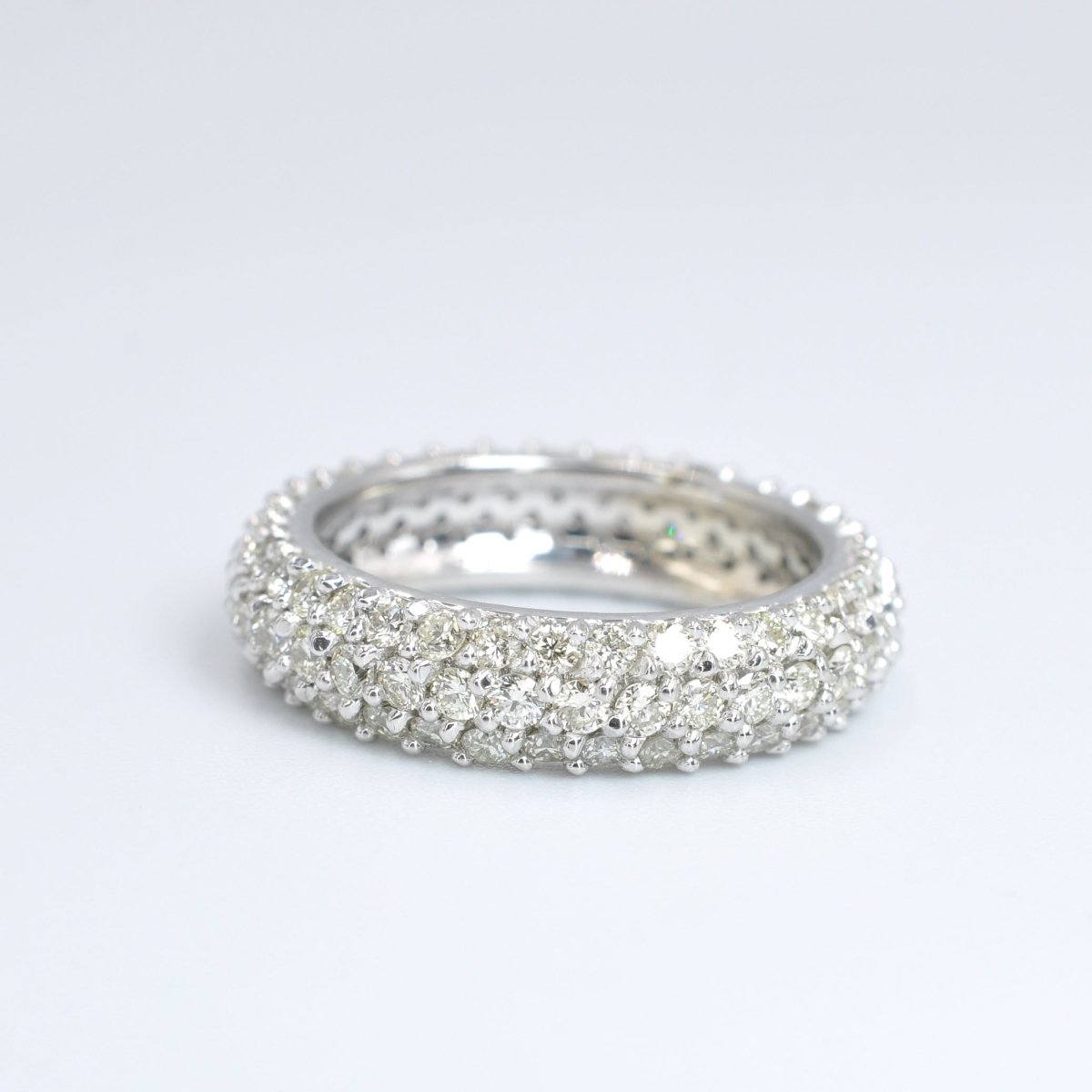 VIP 2.50 CT Round Cut Diamond Eternity Ring in 14KT White Gold - Primestyle.com