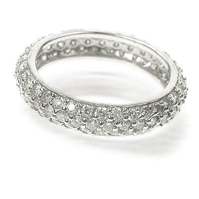 VIP 2.50 CT Round Cut Diamond Eternity Ring in 14KT White Gold - Primestyle.com