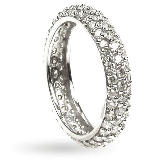 VIP 2.50 CT Round Cut Diamond Eternity Ring in 14KT White Gold - Primestyle.com