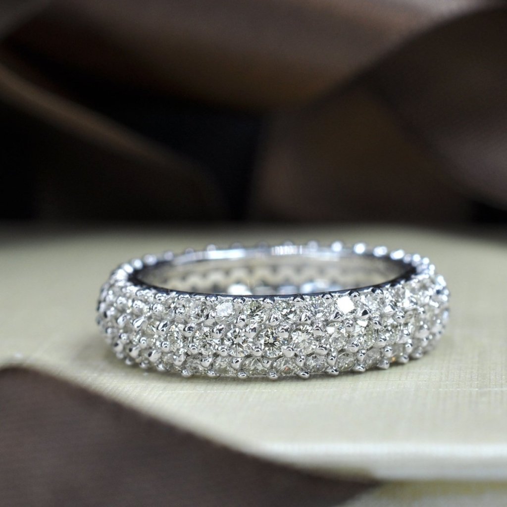 VIP 2.50 CT Round Cut Diamond Eternity Ring in 14KT White Gold - Primestyle.com