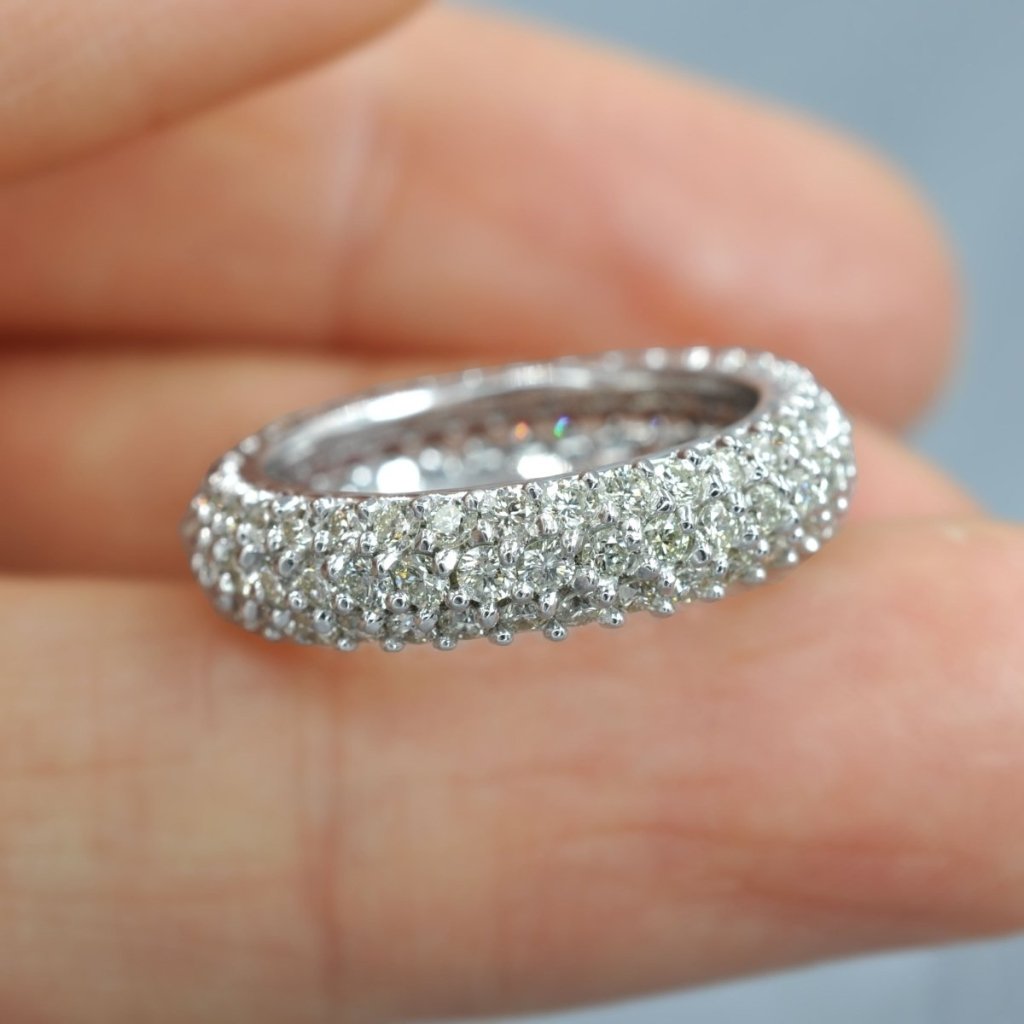 VIP 2.50 CT Round Cut Diamond Eternity Ring in 14KT White Gold - Primestyle.com