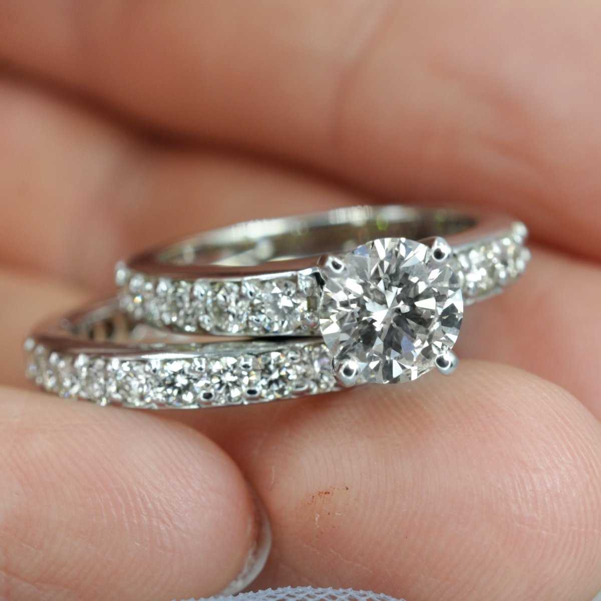 VIP 2.80 CT Round Cut Diamond Bridal Set 14 KT White Gold - Primestyle.com