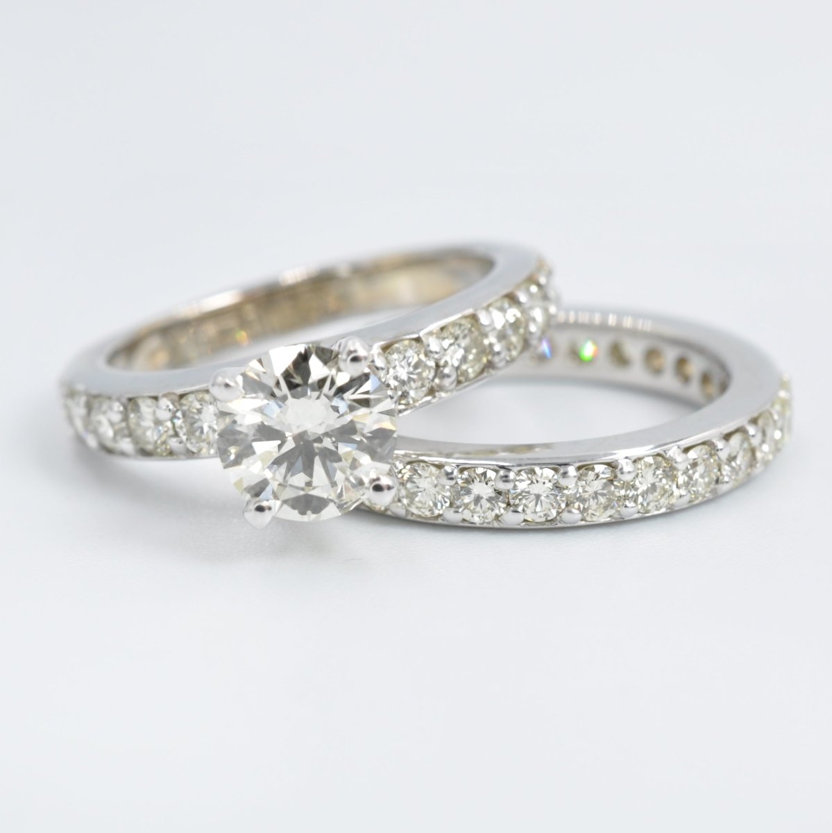 VIP 2.80 CT Round Cut Diamond Bridal Set 14 KT White Gold - Primestyle.com