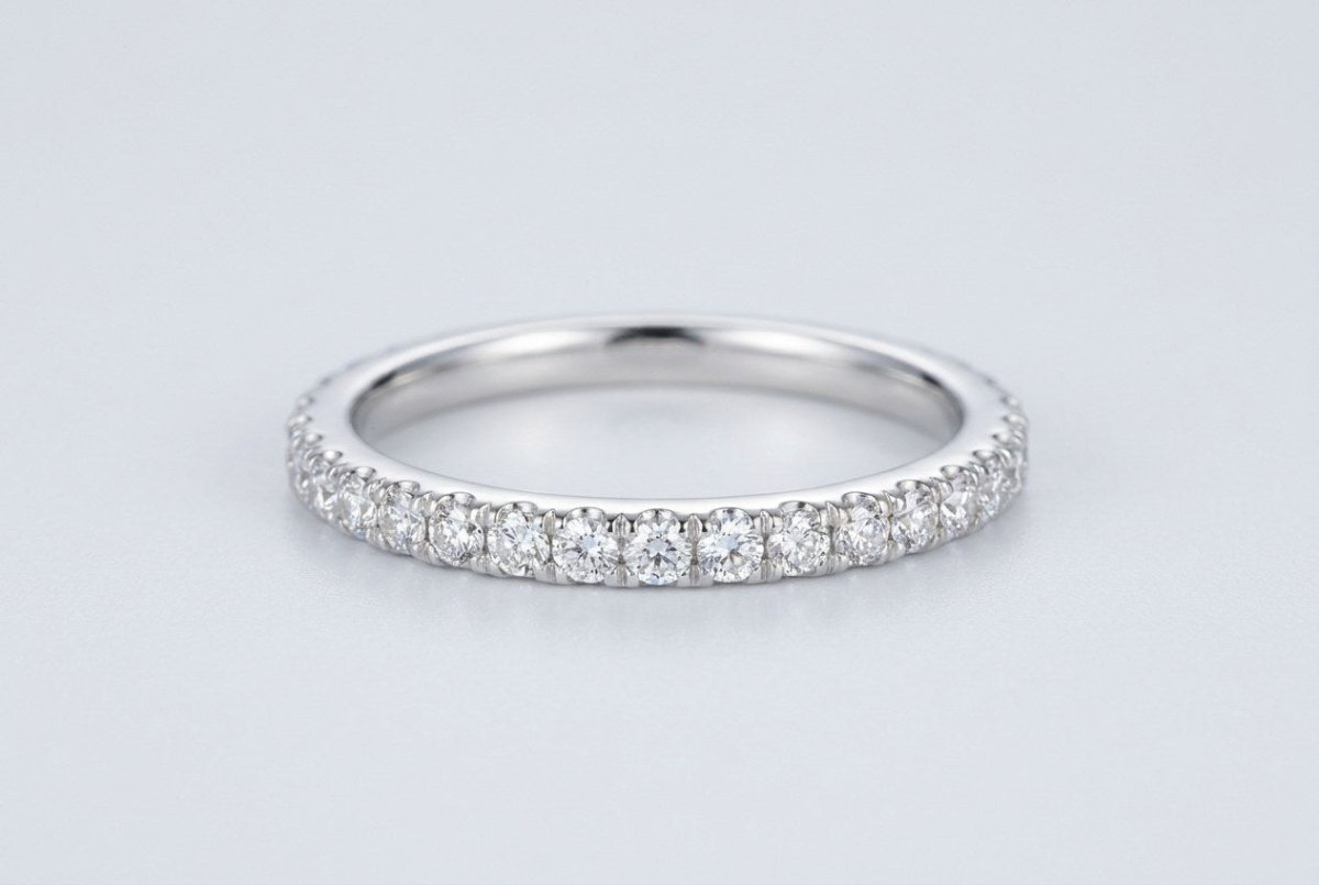 A custom diamond wedding band