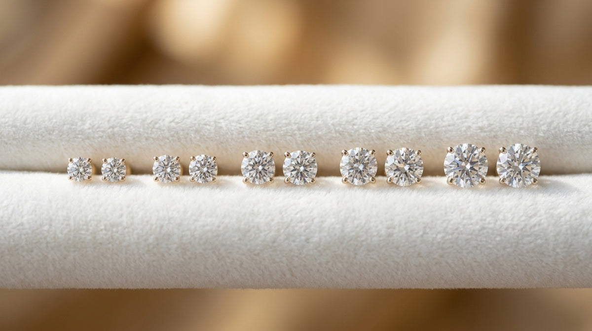 Diamond Stud Size Chart: What Each Carat Looks Like on the Ear