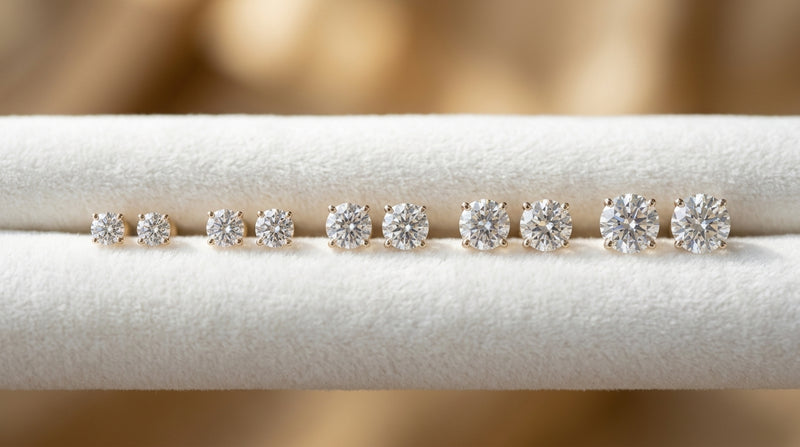 Diamond Stud Size Chart: What Each Carat Looks Like on the Ear