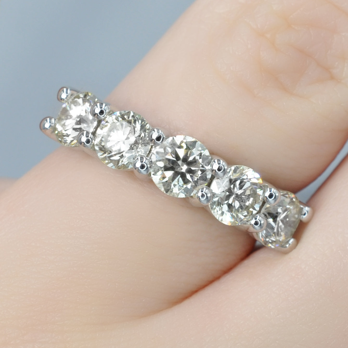 Stunning 2.00 CT Round Cut Diamonds - Wedding Band in 14KT White Gold