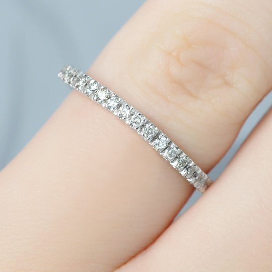 Exquisite 0.30 CT Round Cut Diamonds - Wedding Band in 14KT White Gold