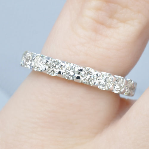 Luxurious 2.00 CT Round Cut Diamonds - Eternity Ring in 18KT White Gold