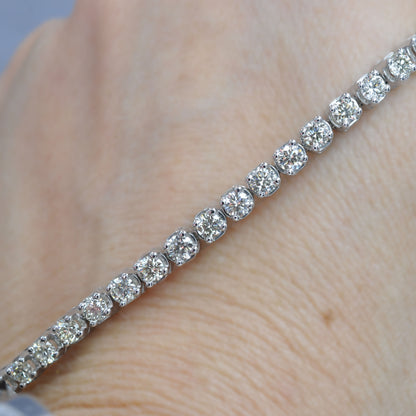 Alluring 4.00 CT Round Cut Diamonds - Tennis Bracelet in 14KT White Gold