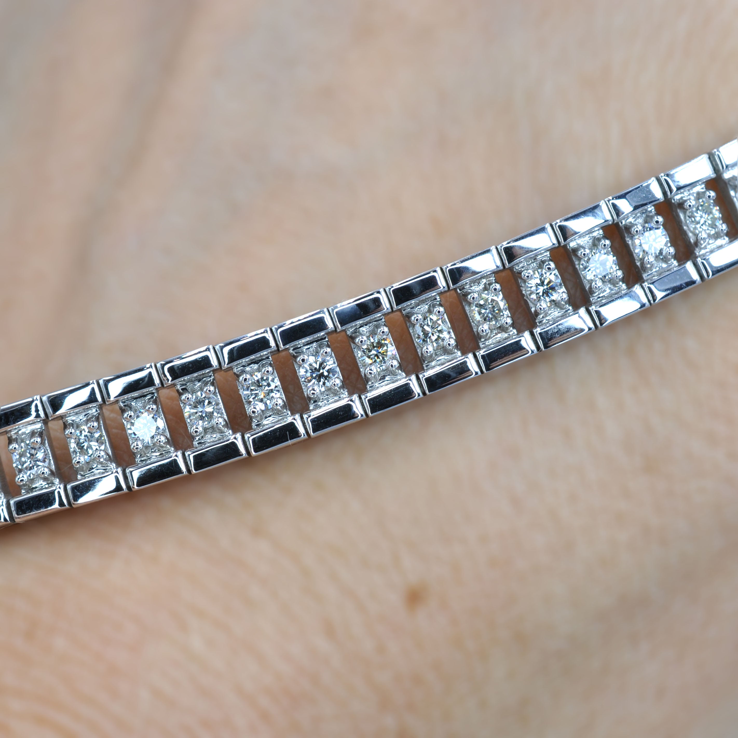Affordable 3.00 CT Round Cut Diamond Bracelet in 14KT White Gold