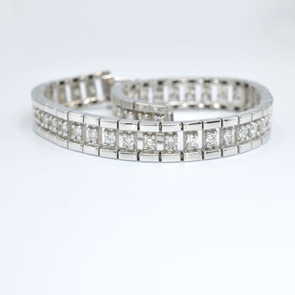 Affordable 3.00 CT Round Cut Diamond Bracelet in 14KT White Gold
