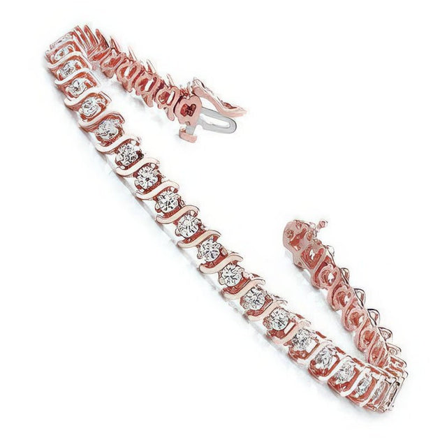 1.00-5.00 CT Round Cut Natural Diamonds - Tennis Bracelet