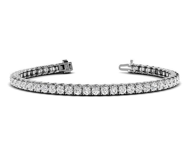 5.00 CT Round Cut Diamonds in 14KT WHite Gold - Tennis Bracelet
