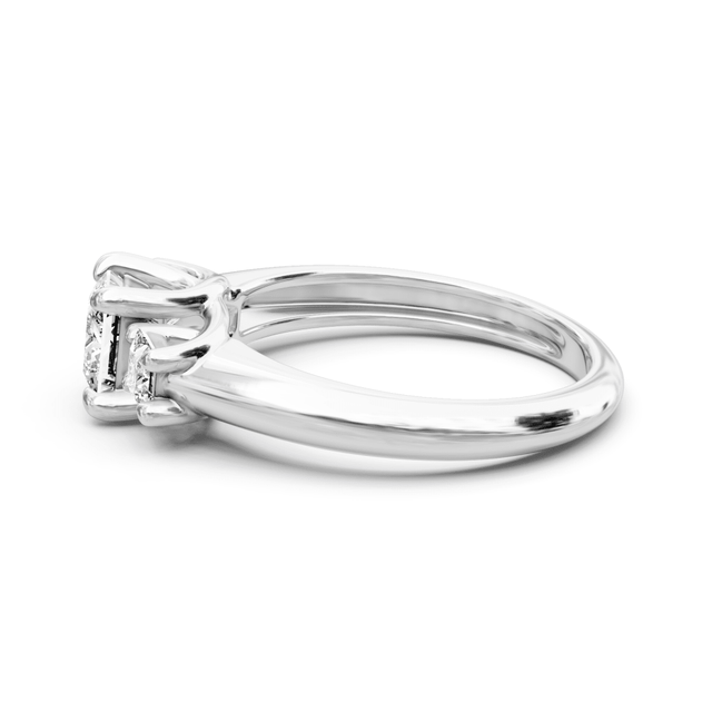 0.75-0.95 CT Princess Cut Natural Diamonds - Three Stone Rings