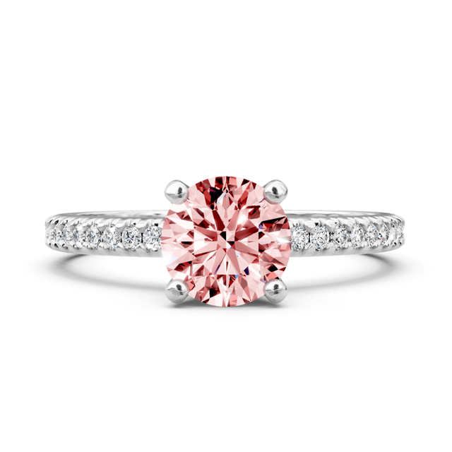 1.20-4.20 CT Round Cut Fancy Pink Diamonds - Engagement Ring