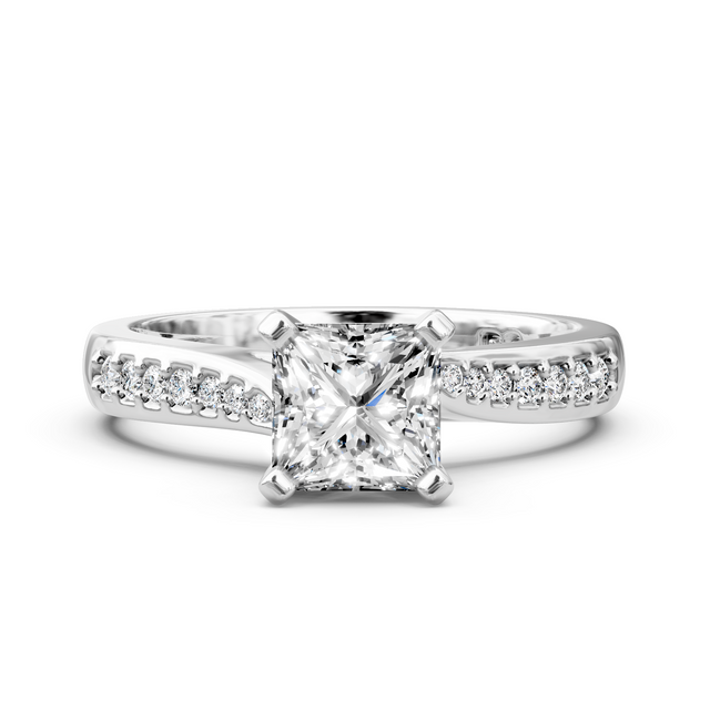 0.65-6.15 CT Princess & Round Cut Lab Grown Diamonds - Engagement Ring