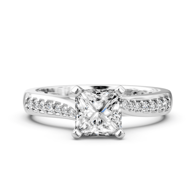 0.50-1.65 CT Princess & Round Cut Natural Diamonds - Engagement Ring