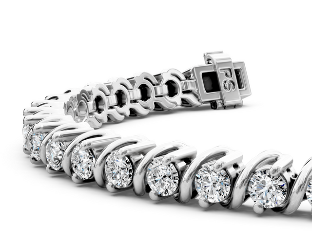 1.50-8.00 CT Round Cut Lab Grown Diamonds - Tennis Bracelet
