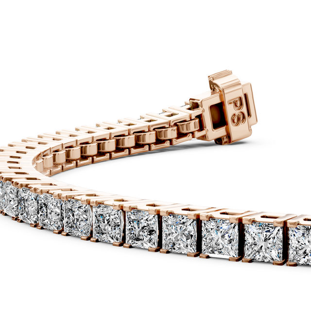4.00-13.50 CT Princess Cut Natural Diamonds - Tennis Bracelet