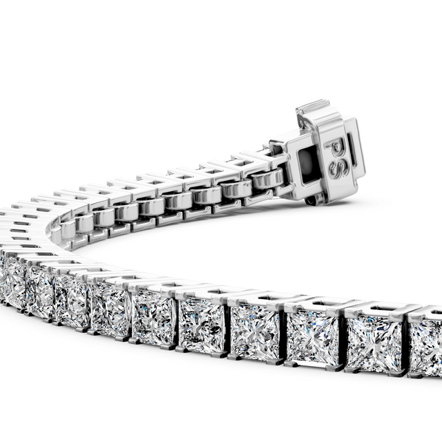 4.00-13.50 CT Princess Cut Natural Diamonds - Tennis Bracelet