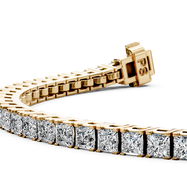 4.00-13.50 CT Princess Cut Natural Diamonds - Tennis Bracelet