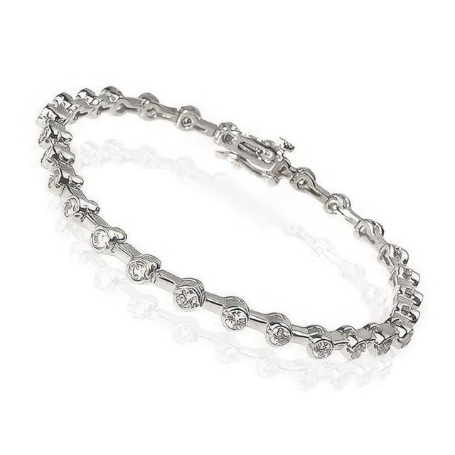 1.10-3.00 CT Round Cut Natural Diamonds - Tennis Bracelet